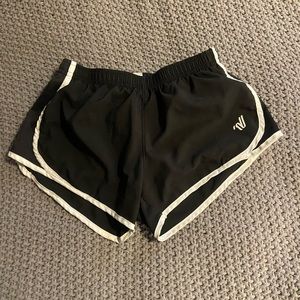 Black and white girls gym shorts.